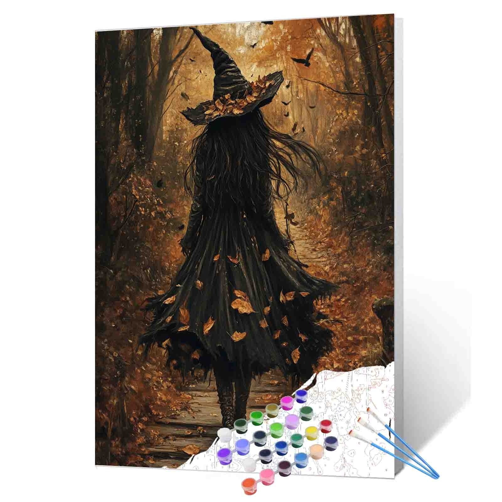tucocoo-paint-by-numbers-autumn-forest-witch-walk-malen-nach-zahlen-40x50 image 1