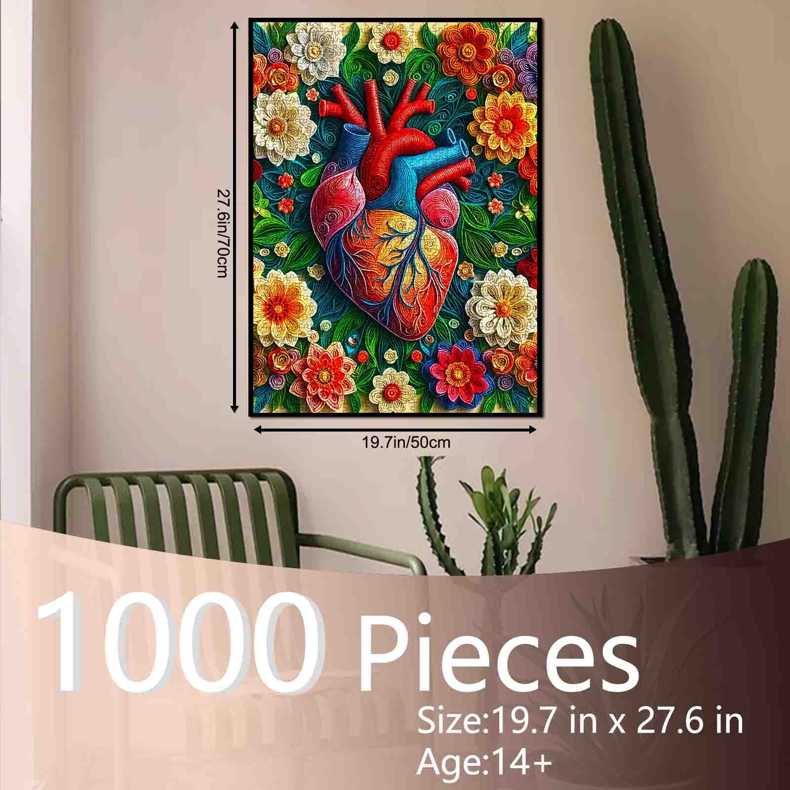 tucocoo-floral-anatomical-heart-puzzle-1000-teile-blumen image 5