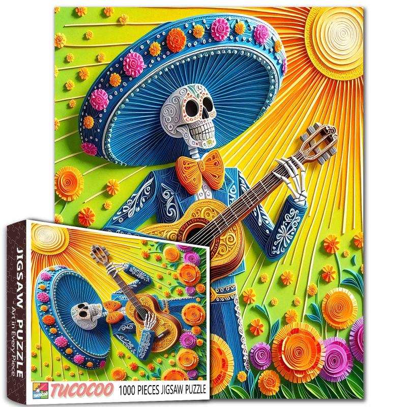 tucocoo-fiesta-skeleton-guitarist-puzzle-1000-teile-mexiko image 1