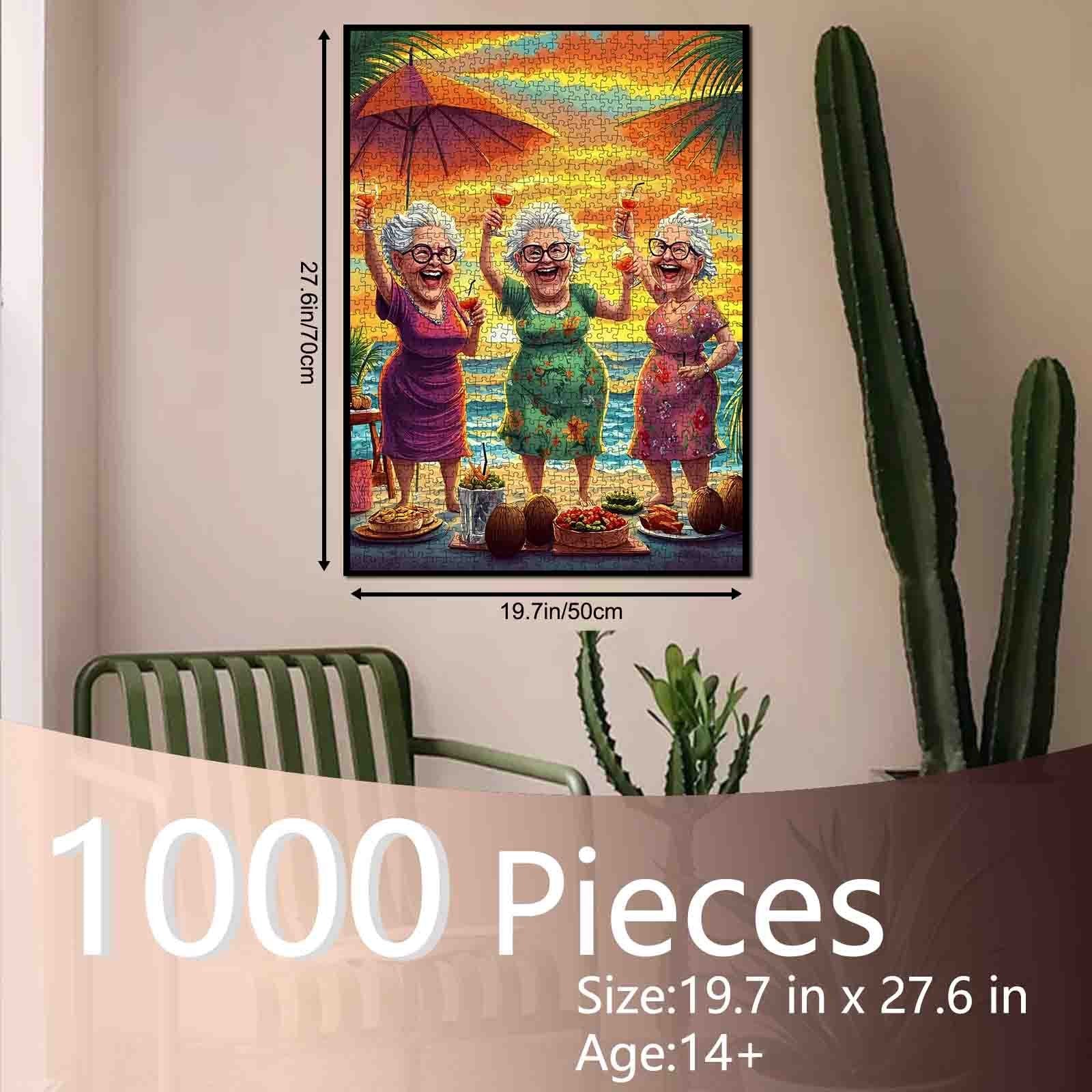 tucocoo-elderly-friends-sunset-beach-puzzle-1000-teile-strand image 5