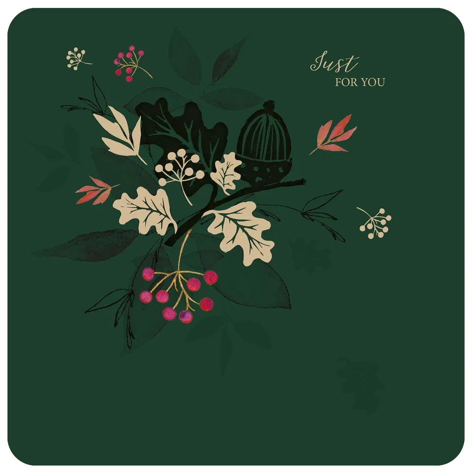 otter-house-little-acorns-karte-brush-ink-blumen-mit-folie image 1
