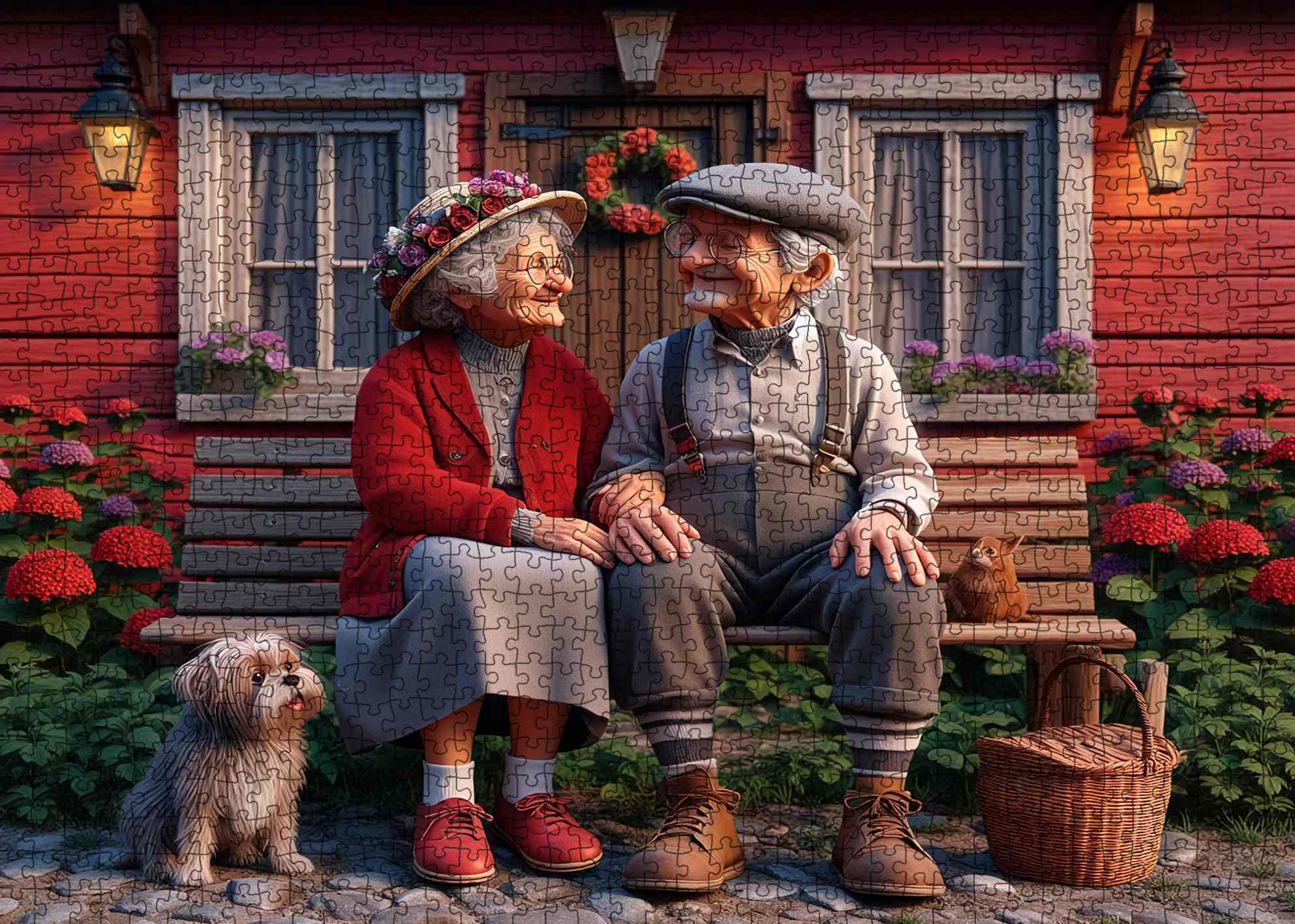 tucocoo-jigsaw-elderly-couple-cottage-puzzle-1000-teile-garten image 2