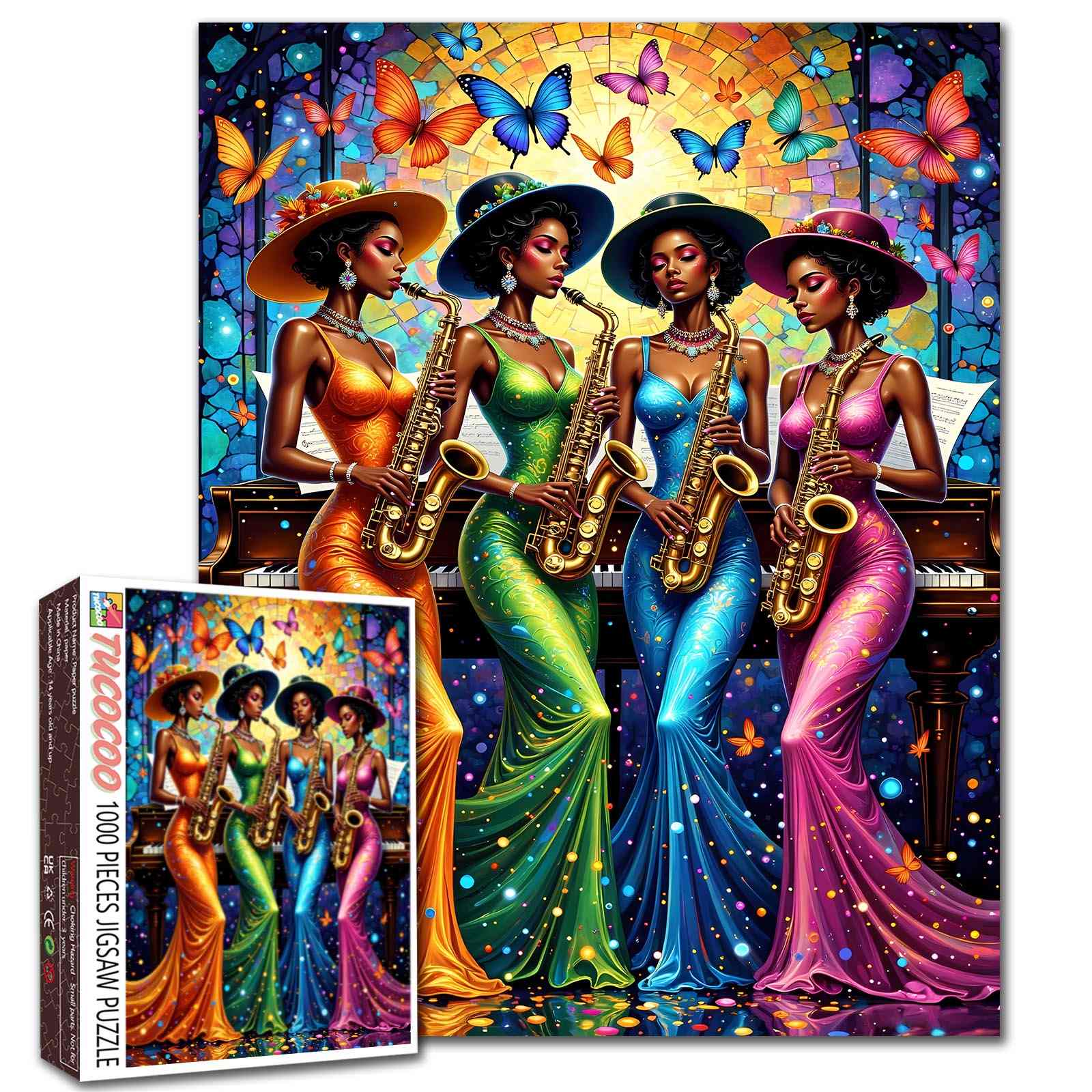 tucocoo-jazz-saxophone-night-quartet-puzzle-1000-teile-musik image 1
