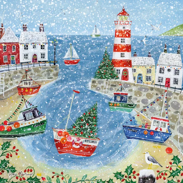otter-house-christmas-harbour-weihnachtskarten-10er-charity image 1