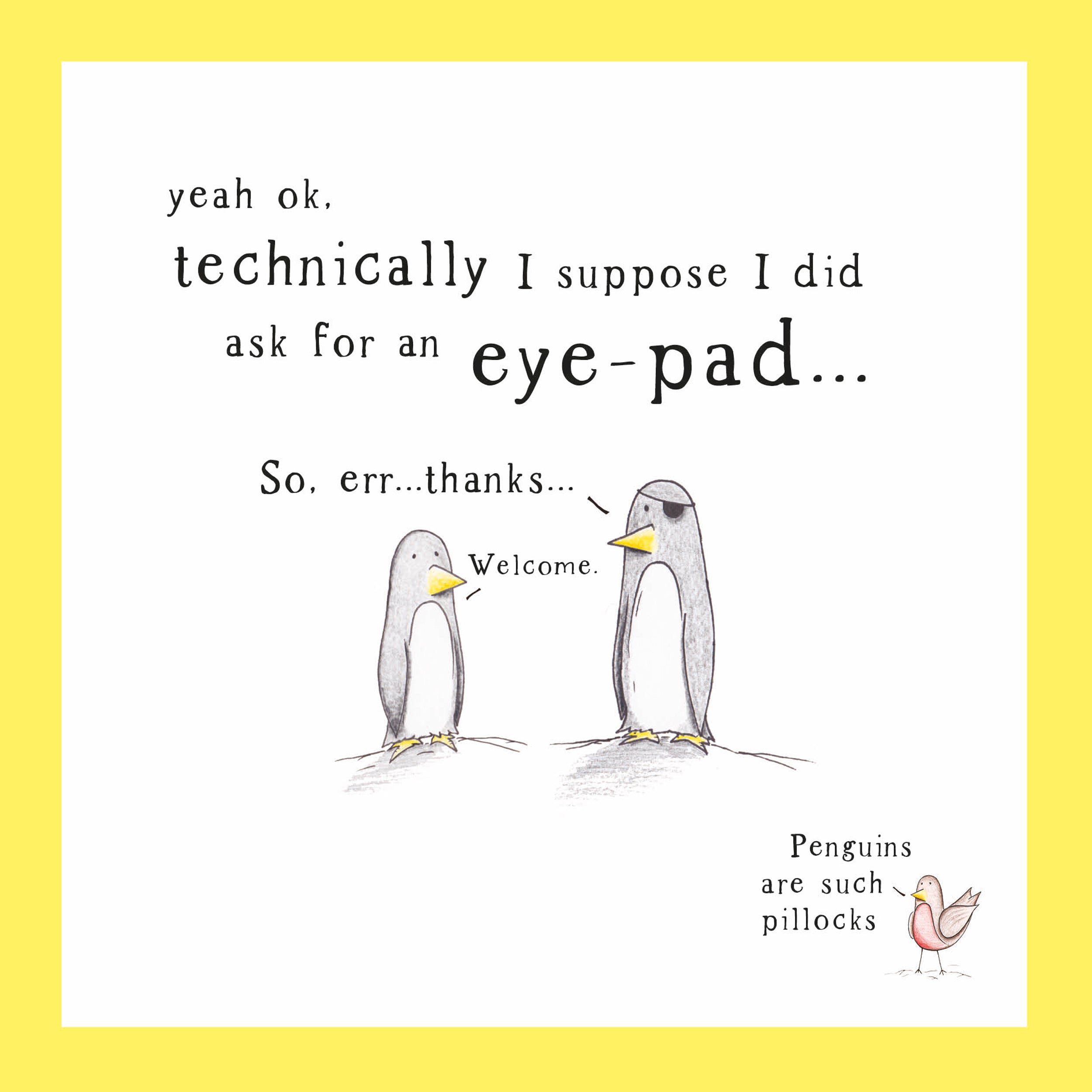 otter-house-alec-s-eye-pad-karte-pinguin-lustig image 1