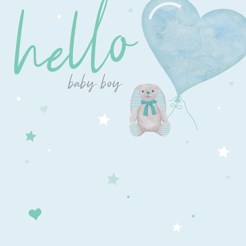 otter-house-babykarte-junge-baby-boy-bunny-blau image 1