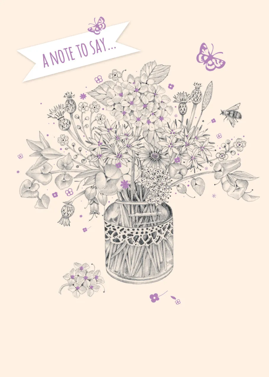 otter-house-floral-vase-mini-notecard-pack-6-karten-blumen image 1