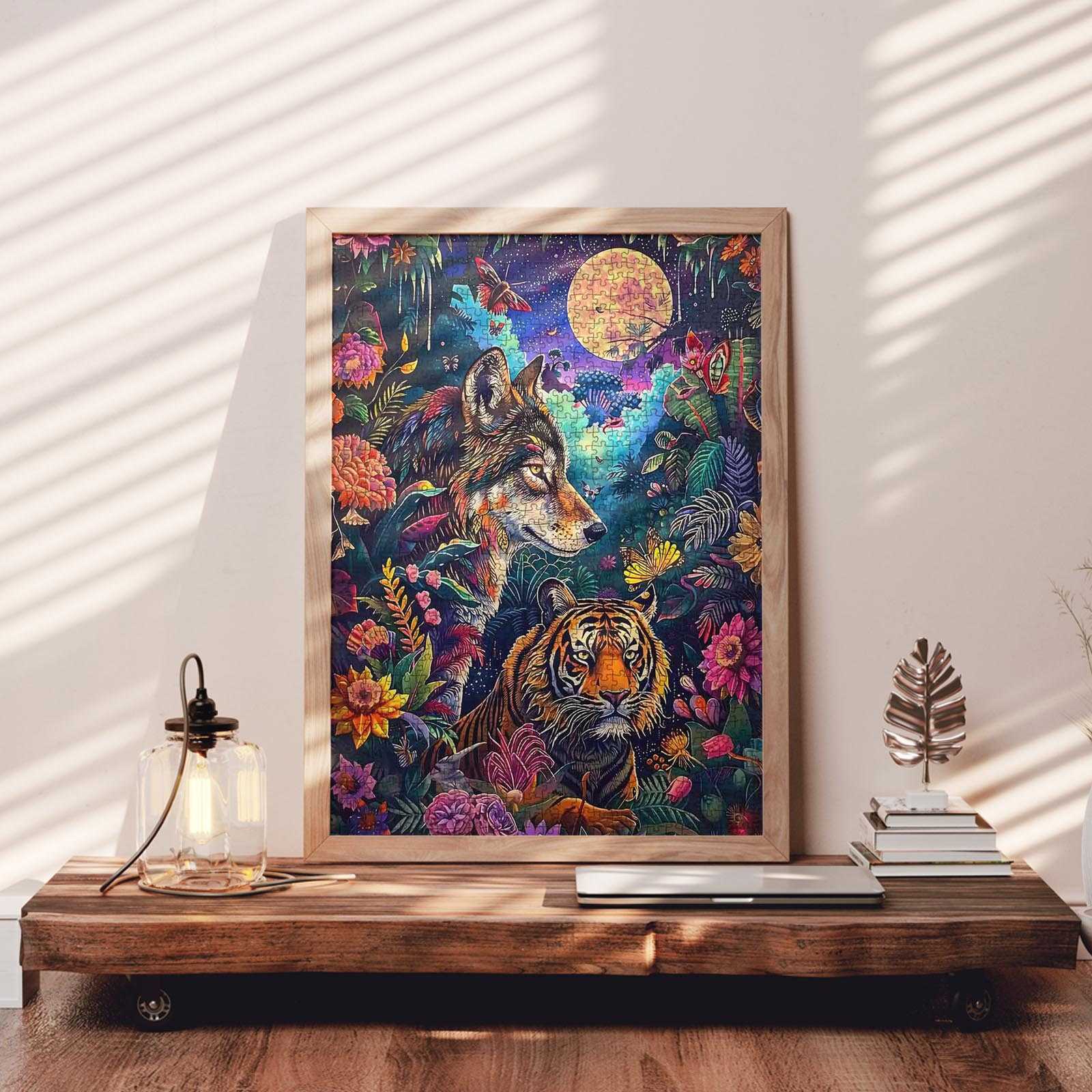 tucocoo-wolf-and-tiger-colorful-forest-puzzle-1000-teile image 3