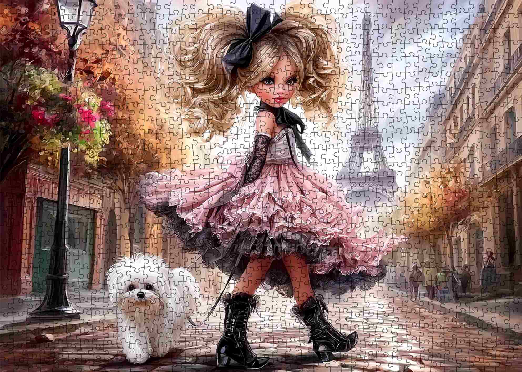tucocoo-jigsaw-puzzles-paris-fashion-stroll-girl-puzzle-1000-teile image 2