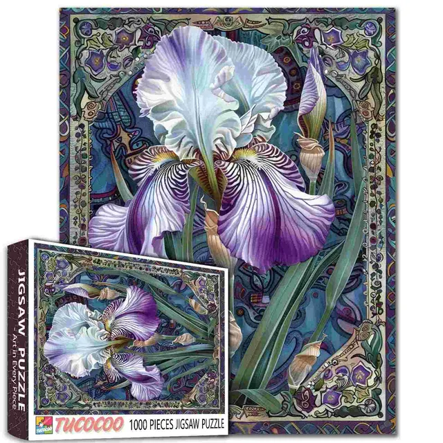 tucocoo-elegant-iris-bloom-puzzle-1000-teile-lila-blumen image 1