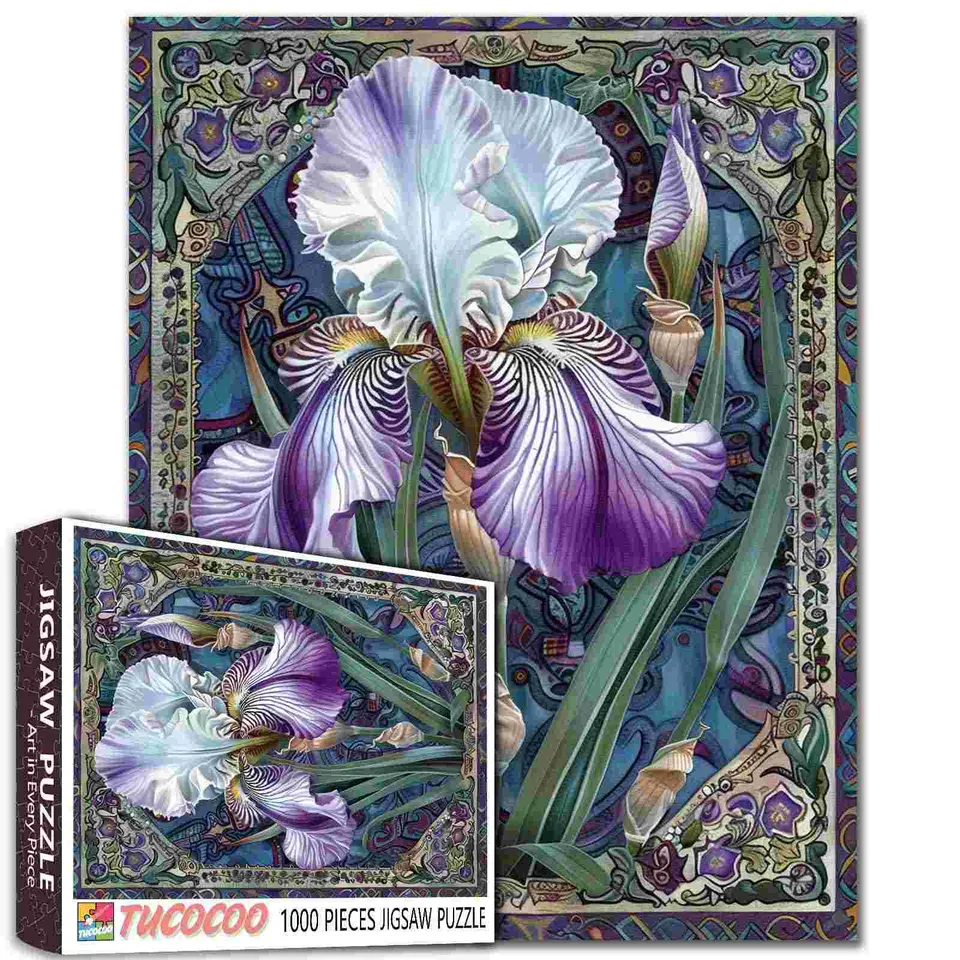 tucocoo-elegant-iris-bloom-puzzle-1000-teile-lila-blumen image 1