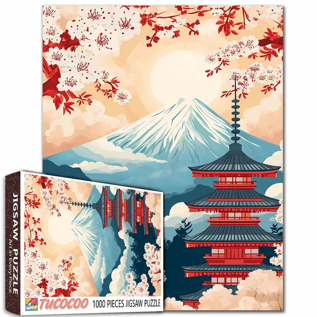 tucocoo-mount-fuji-sakura-pagoda-puzzle-1000-teile-landschaft image 1