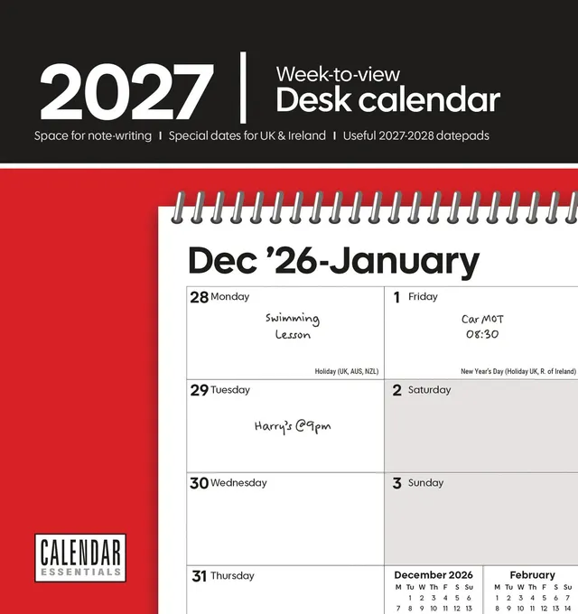 otter-house-essential-week-to-view-easel-kalender-2027-tisch image 1