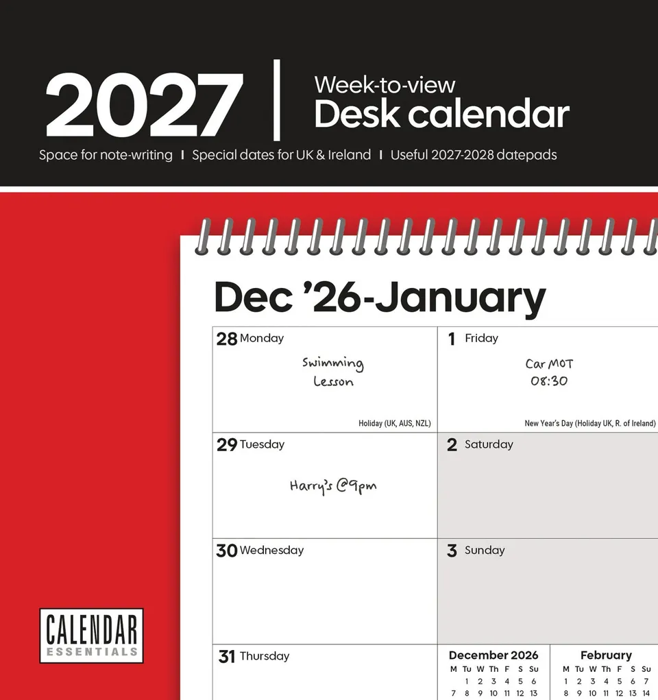 otter-house-essential-week-to-view-easel-kalender-2027-tisch image 1