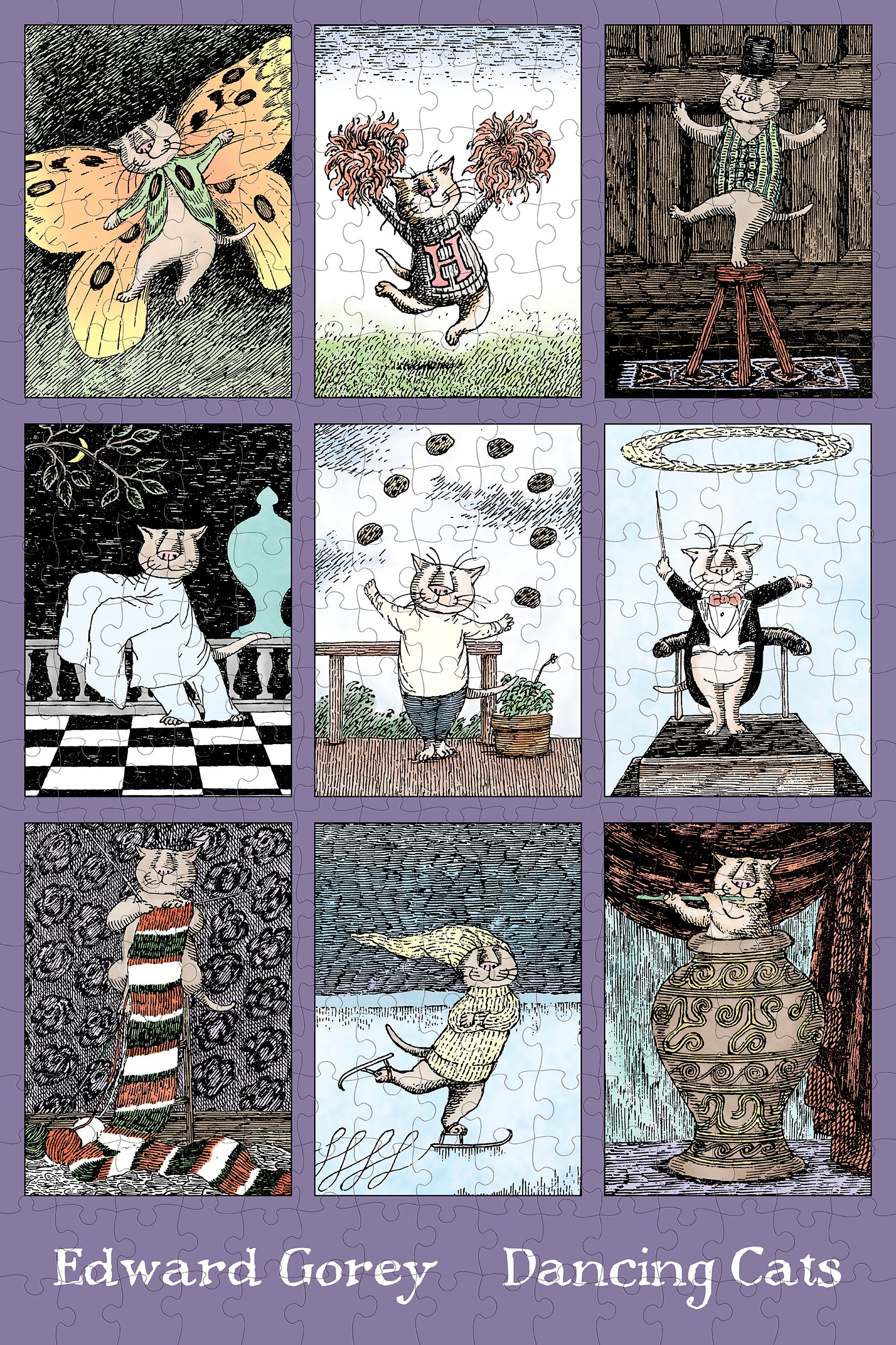 pomegranate-gorey-dancing-cats-puzzle-300-teile-katzen image 2