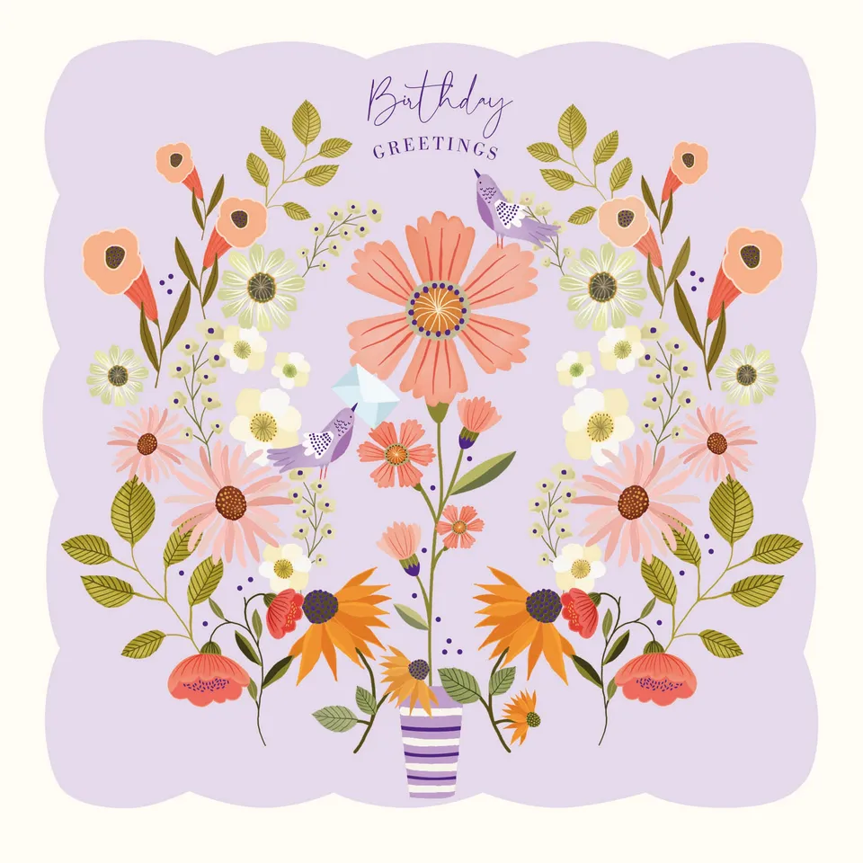 otter-house-fairy-bells-flowerpot-birds-grusskarte-blumen image 1
