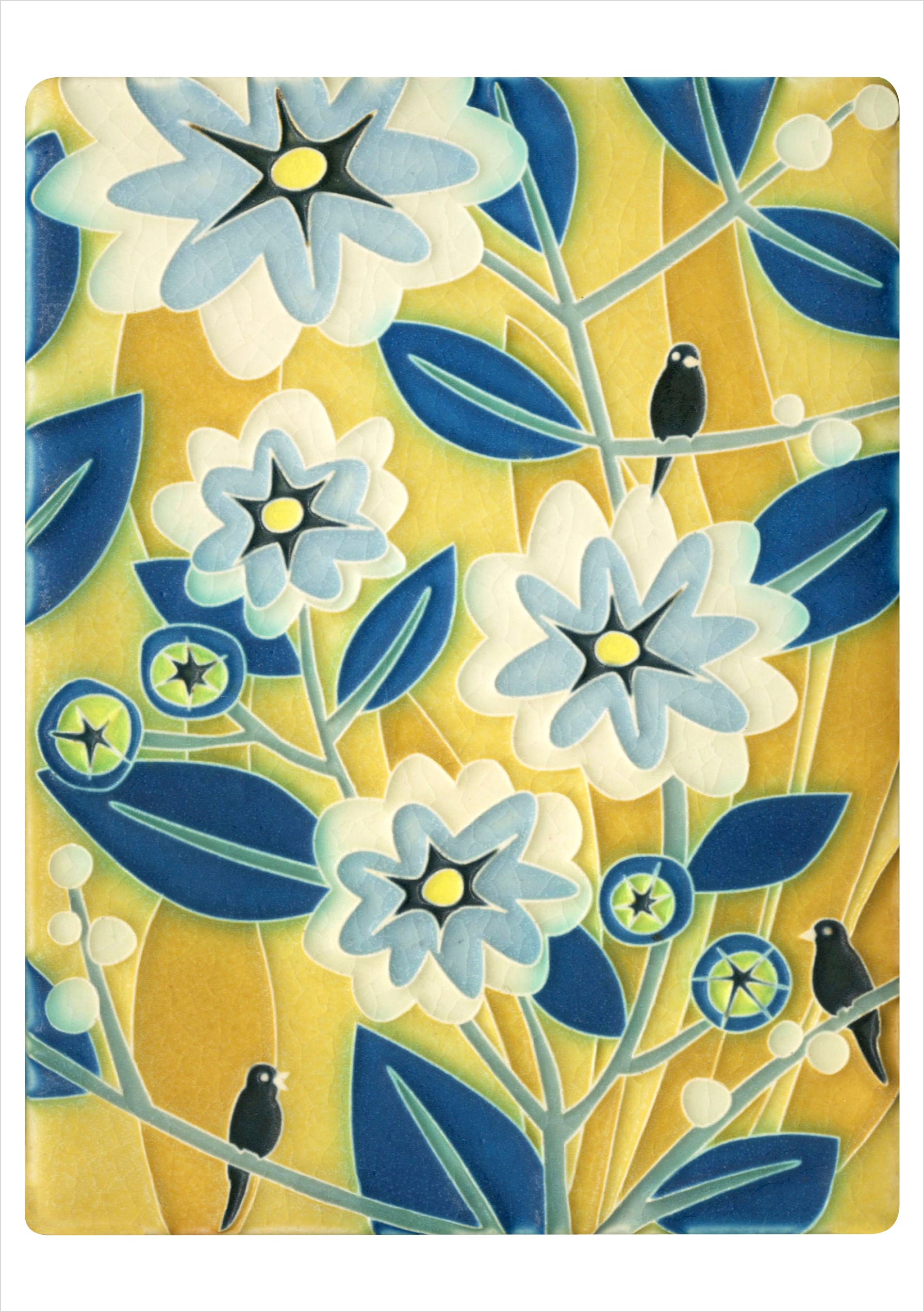 pomegranate-arts-crafts-tiles-boxed-notecards-20-karten-blumen image 4