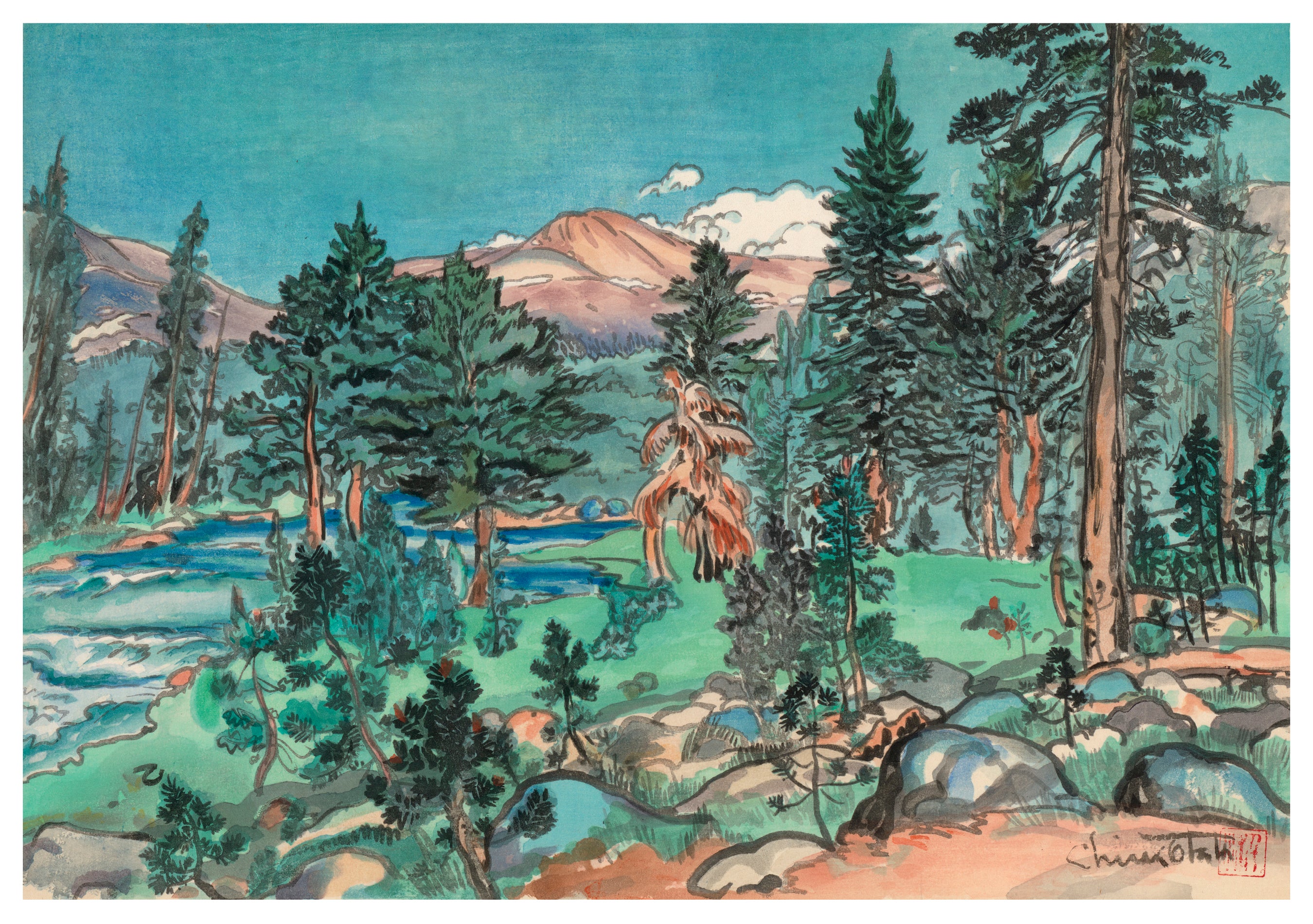 pomegranate-chiura-obata-clouds-lyell-trail-blanko-karte image 1