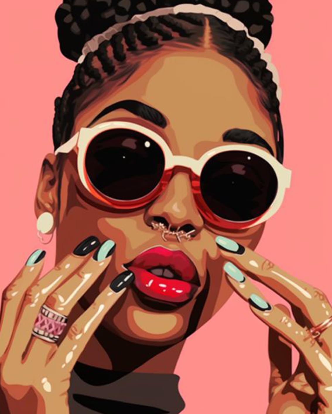 tucocoo-african-american-beauty-girl-malen-nach-zahlen-40x50 image 2