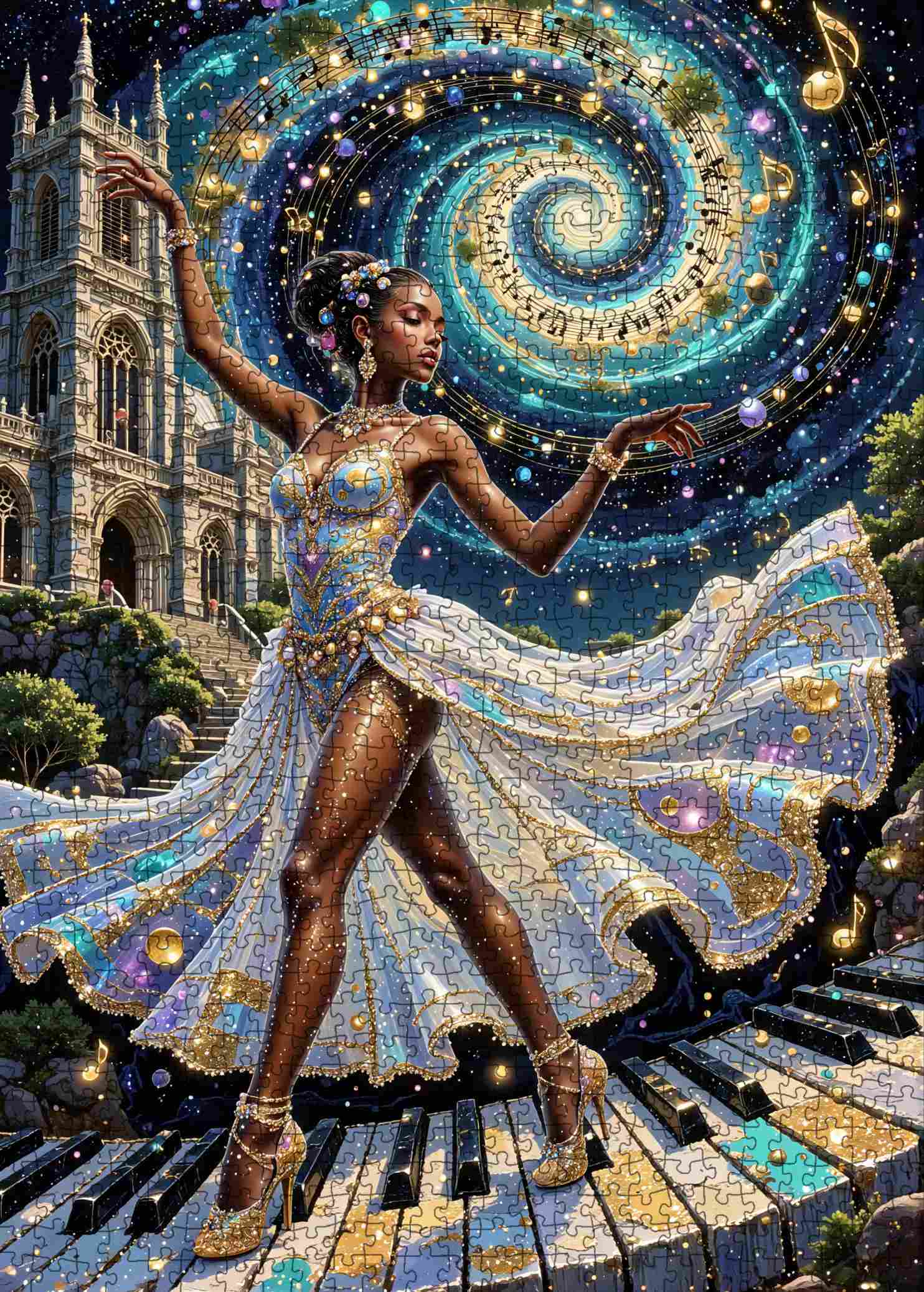 tucocoo-cosmic-ballet-dancer-puzzle-1000-teile-sterne image 2