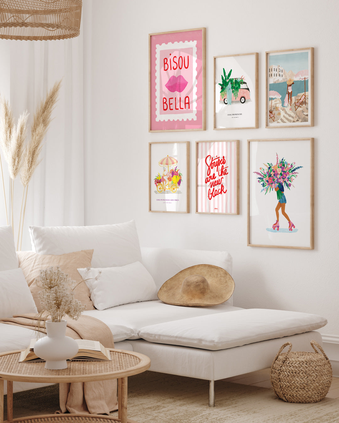 all-the-ways-to-say-bisous-bella-poster-lippen-rosa-3-gr-en image 3