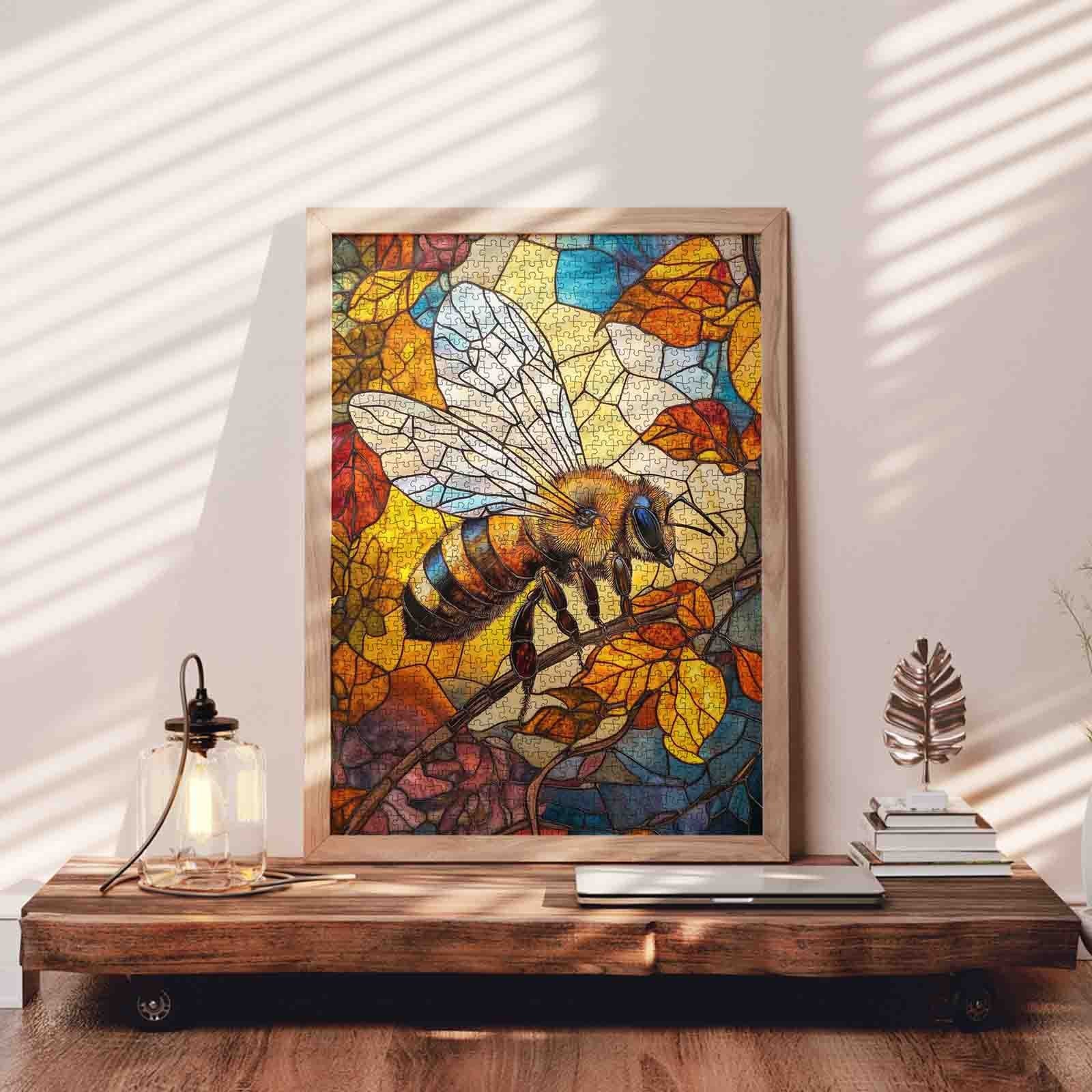 tucocoo-jigsaw-puzzles-stained-glass-bee-puzzle-1000-teile-biene image 3