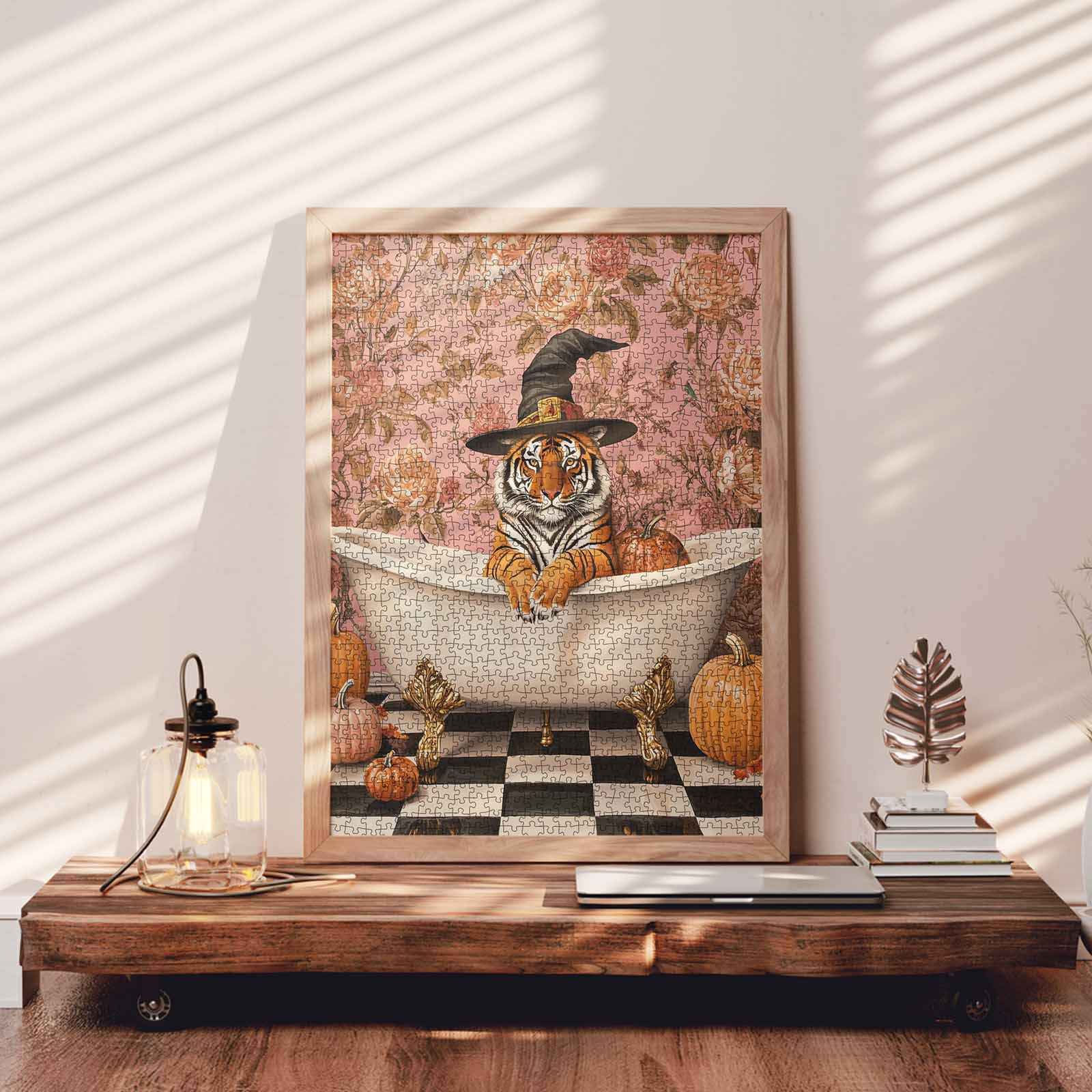 tucocoo-tiger-in-bathtub-fantasy-puzzle-1000-teile-halloween image 3