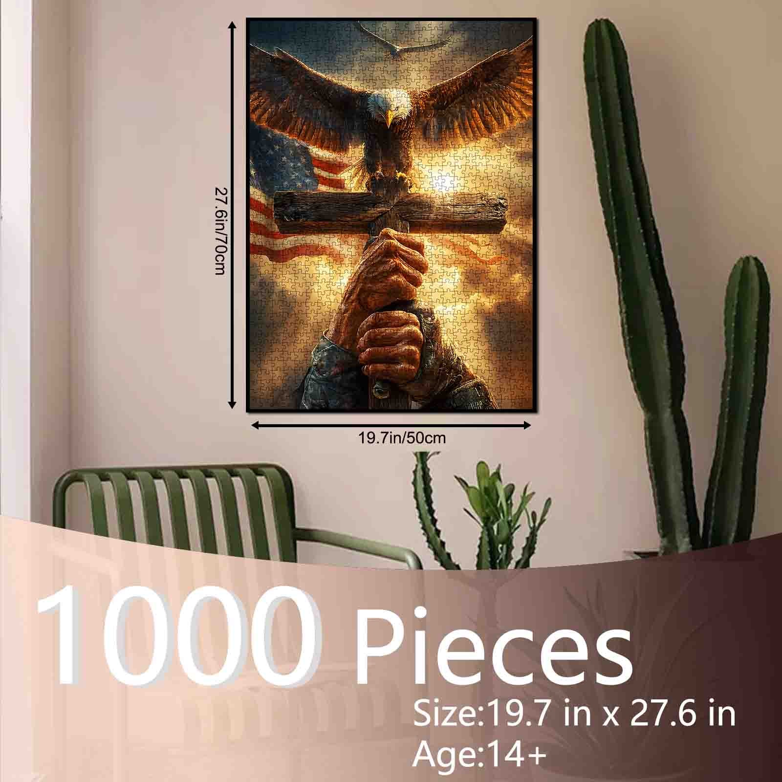 tucocoo-faith-eagle-cross-american-flag-puzzle-1000-teile image 5