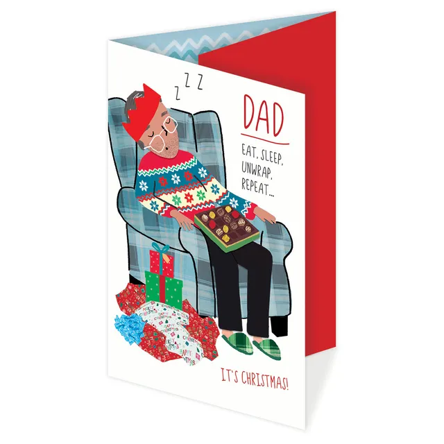 otter-house-dad-in-armchair-weihnachtskarte-f-r-papa image 1