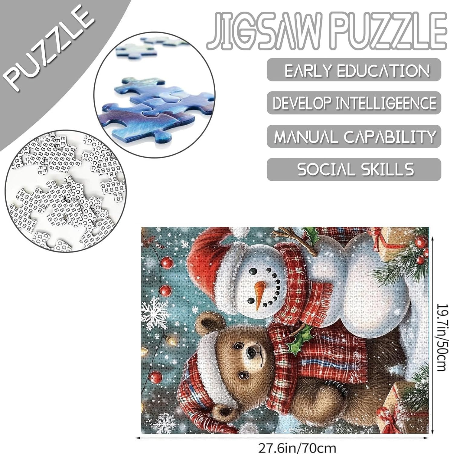 tucocoo-jigsaw-teddy-schneemann-puzzle-1000-teile-weihnachten image 4