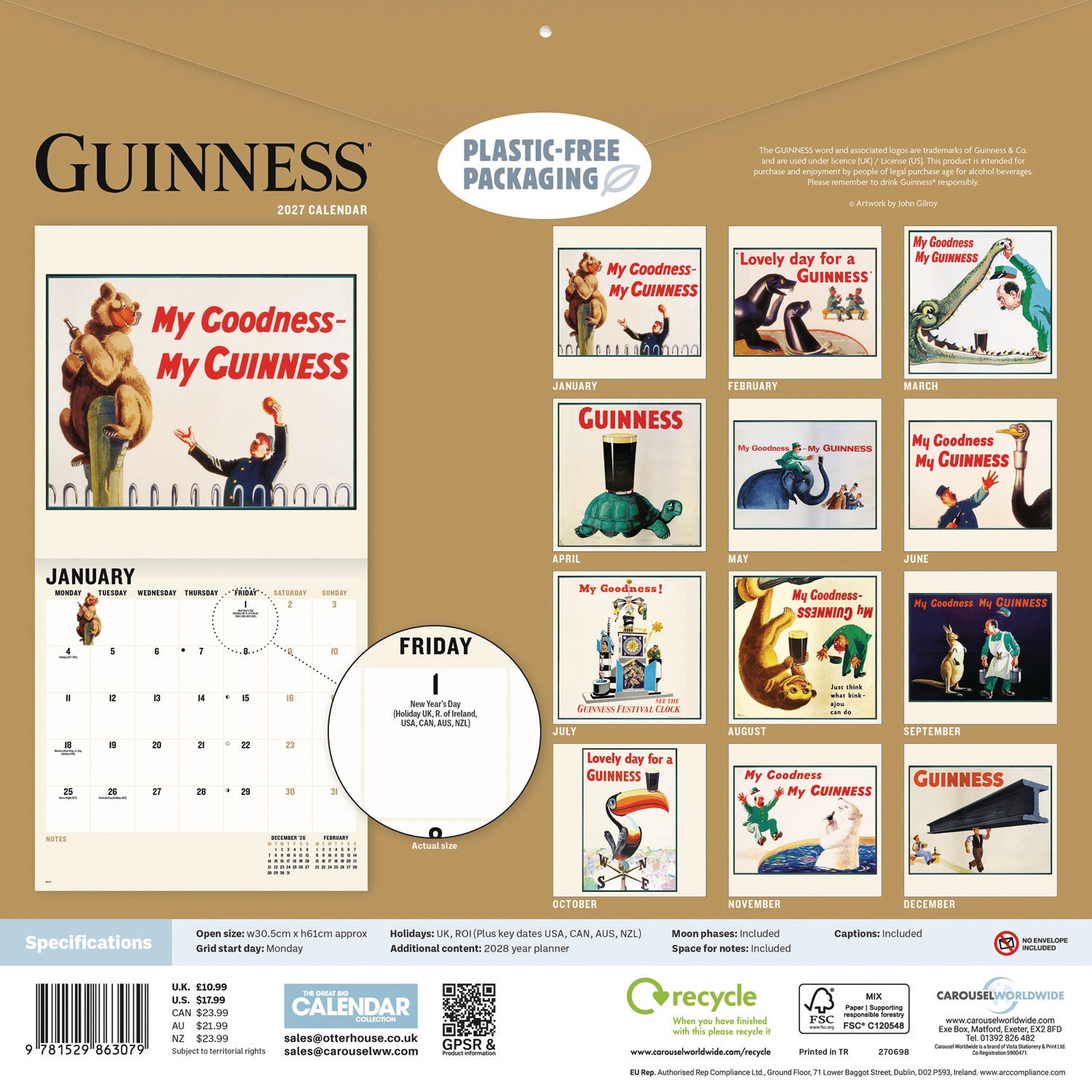 otter-house-guinness-poster-art-wandkalender-2027 image 2