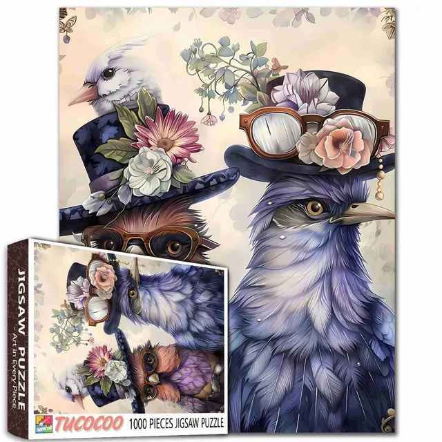 tucocoo-jigsaw-birds-in-hats-puzzle-1000-teile-v-gel image 1
