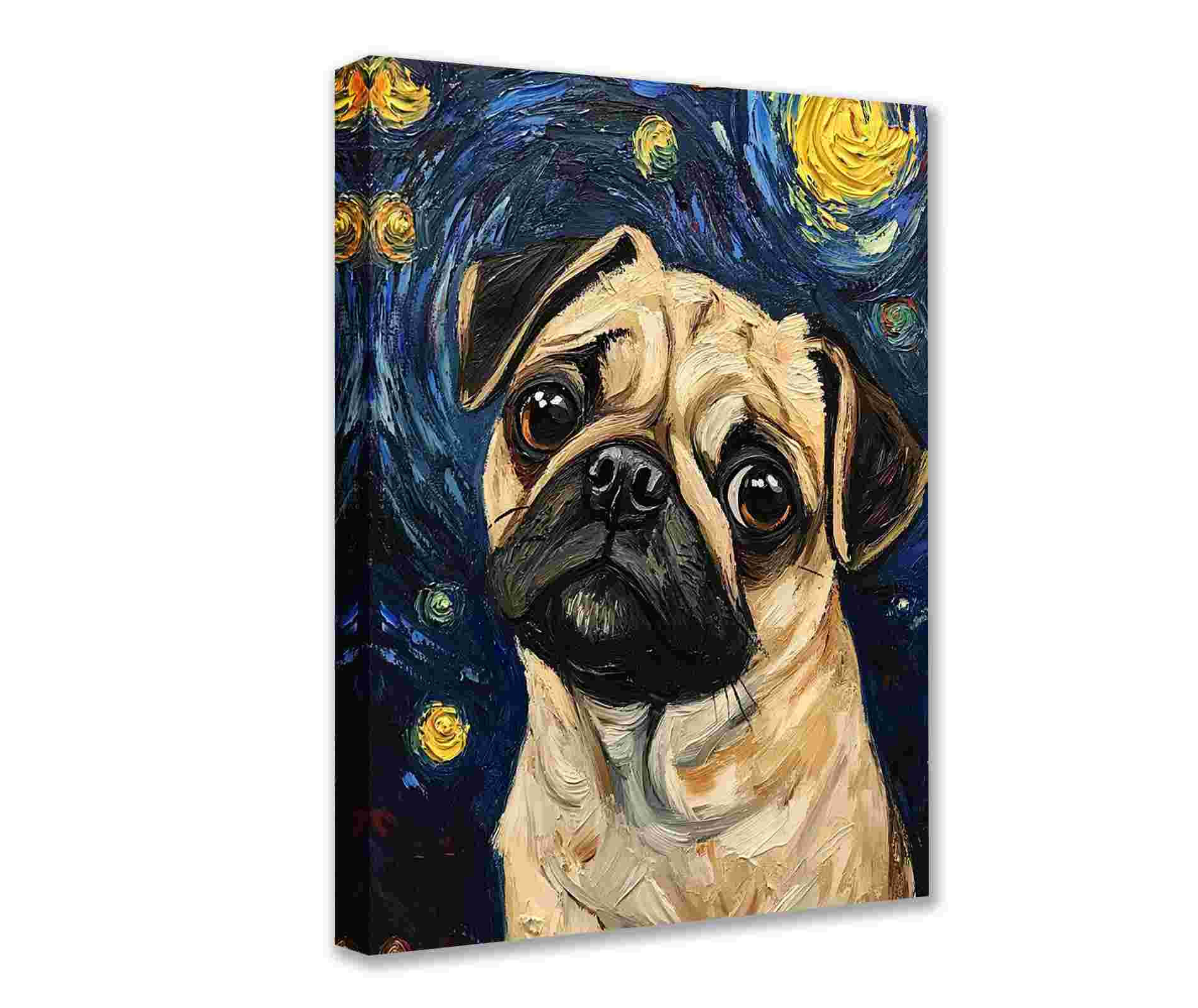 tucocoo-canvas-wall-art-starry-pug-leinwandbild-30x40cm image 1