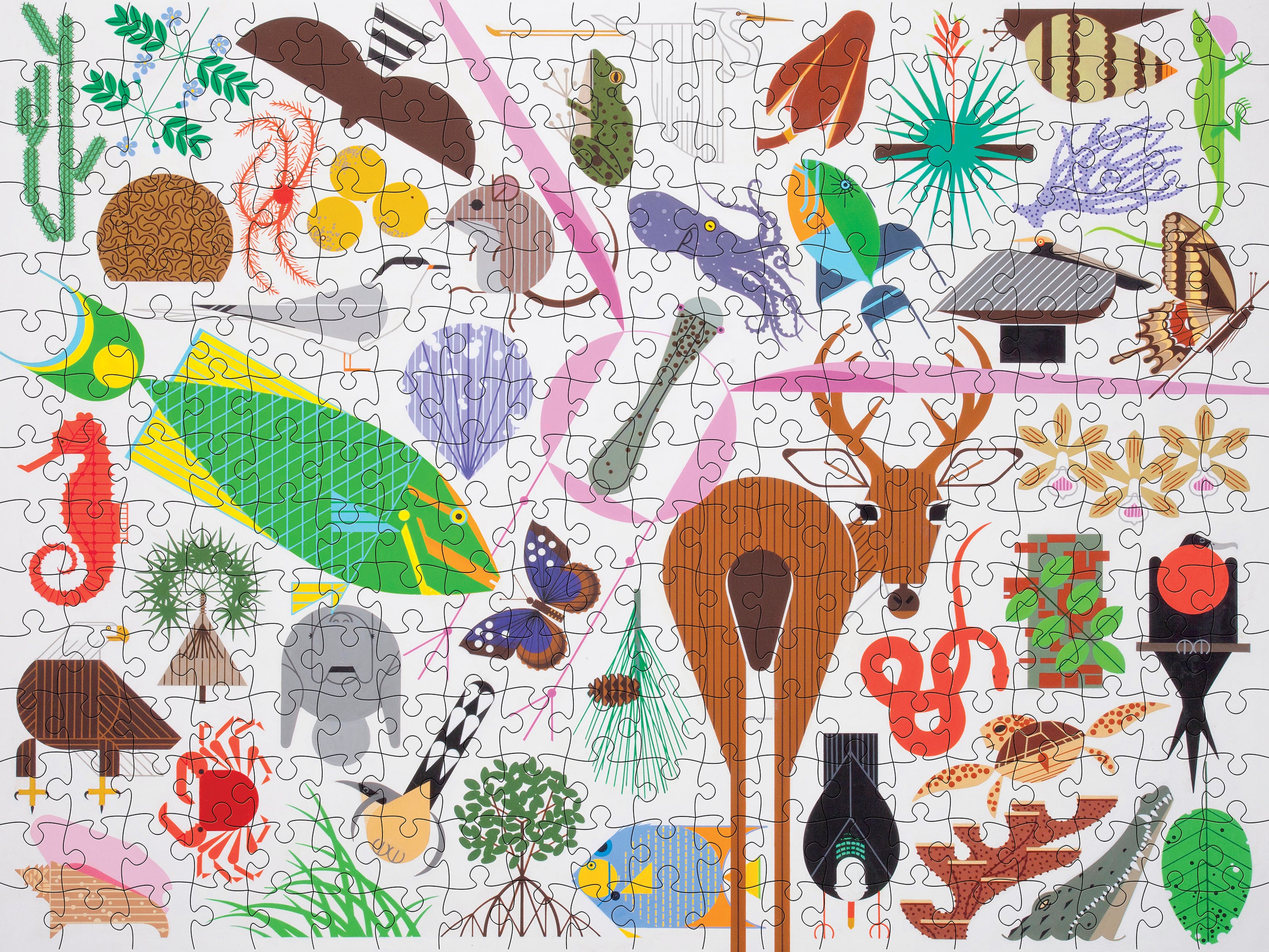 pomegranate-jigsaw-puzzles-charley-harper-wildlife-wonders-puzzle-500-teile image 2