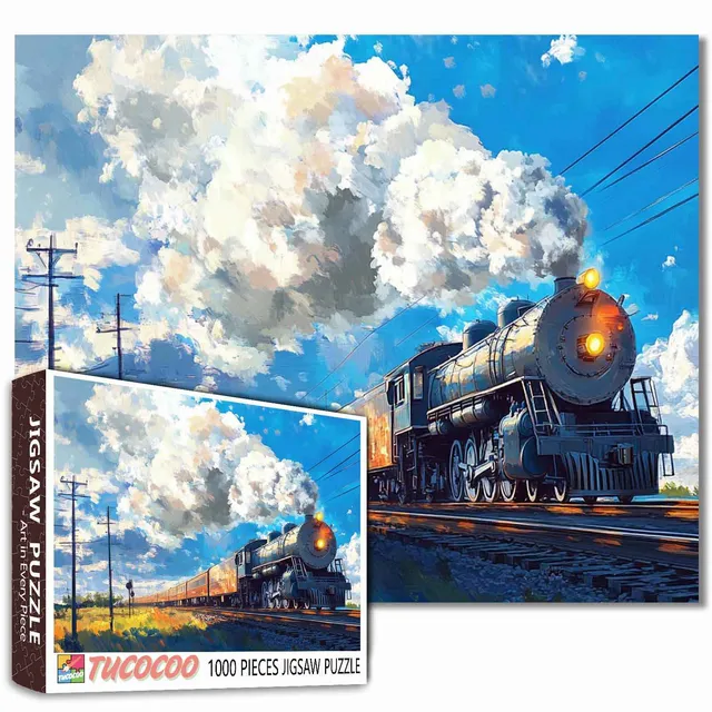 tucocoo-golden-horizon-steam-train-puzzle-1000-teile-zug image 1
