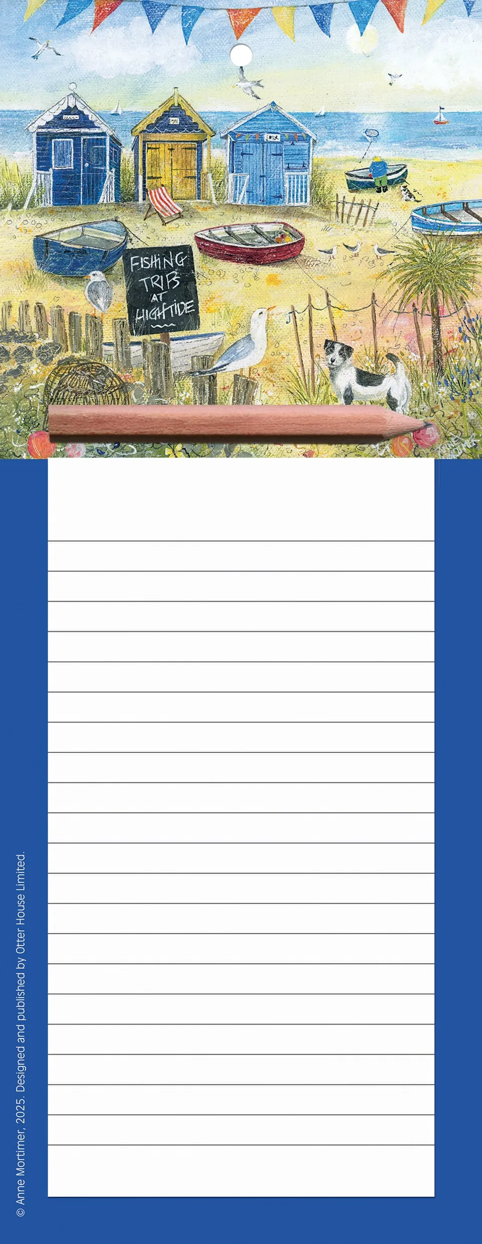 otter-house-beach-huts-magnet-notizblock-mit-stift image 1