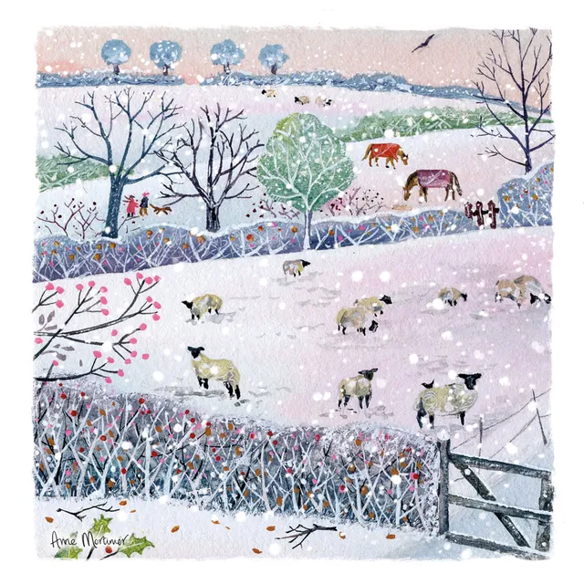 otter-house-christmas-weihnachtskarten-winter-field-10er-pack image 1