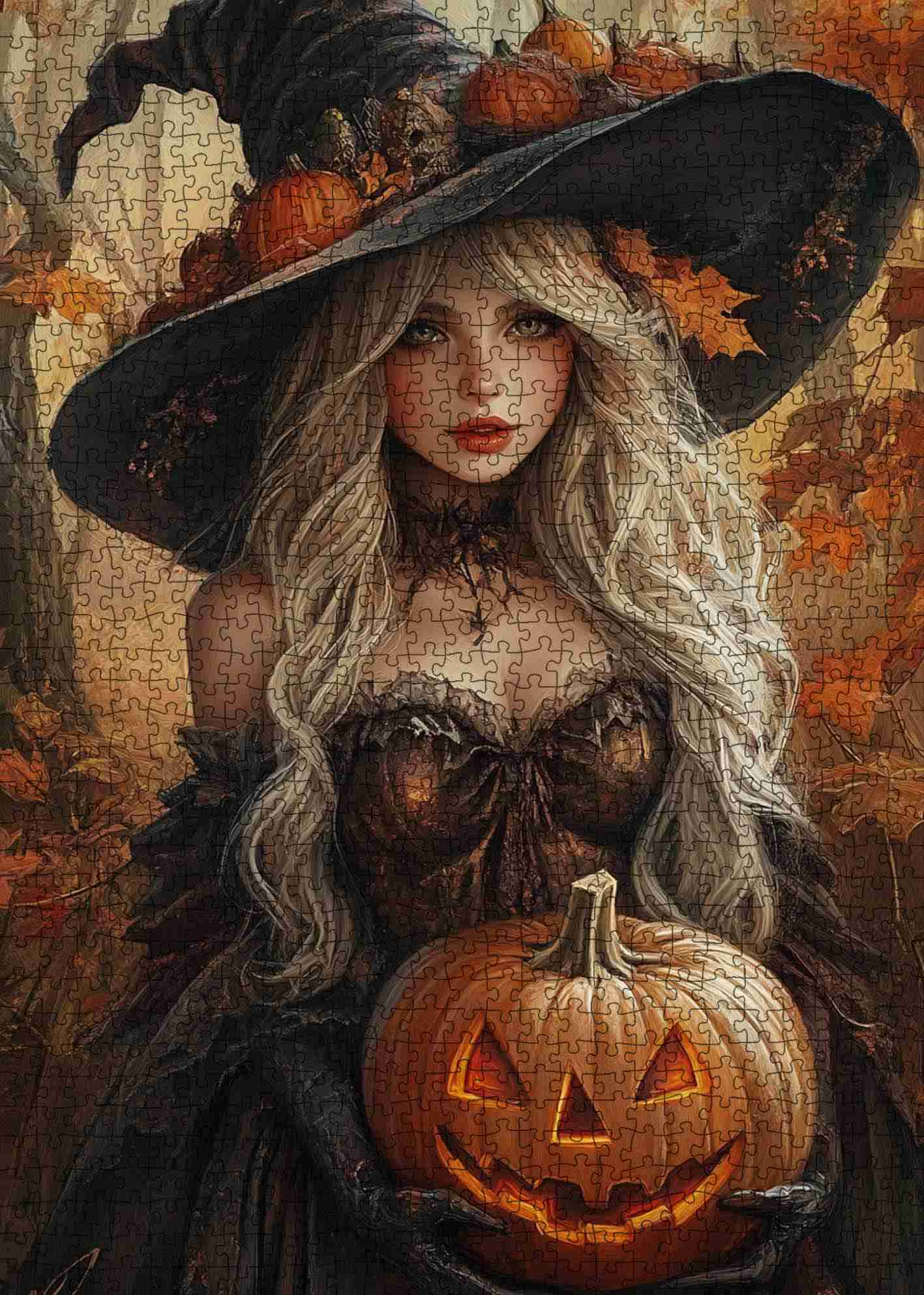 tucocoo-elegant-witch-pumpkin-puzzle-1000-teile image 2