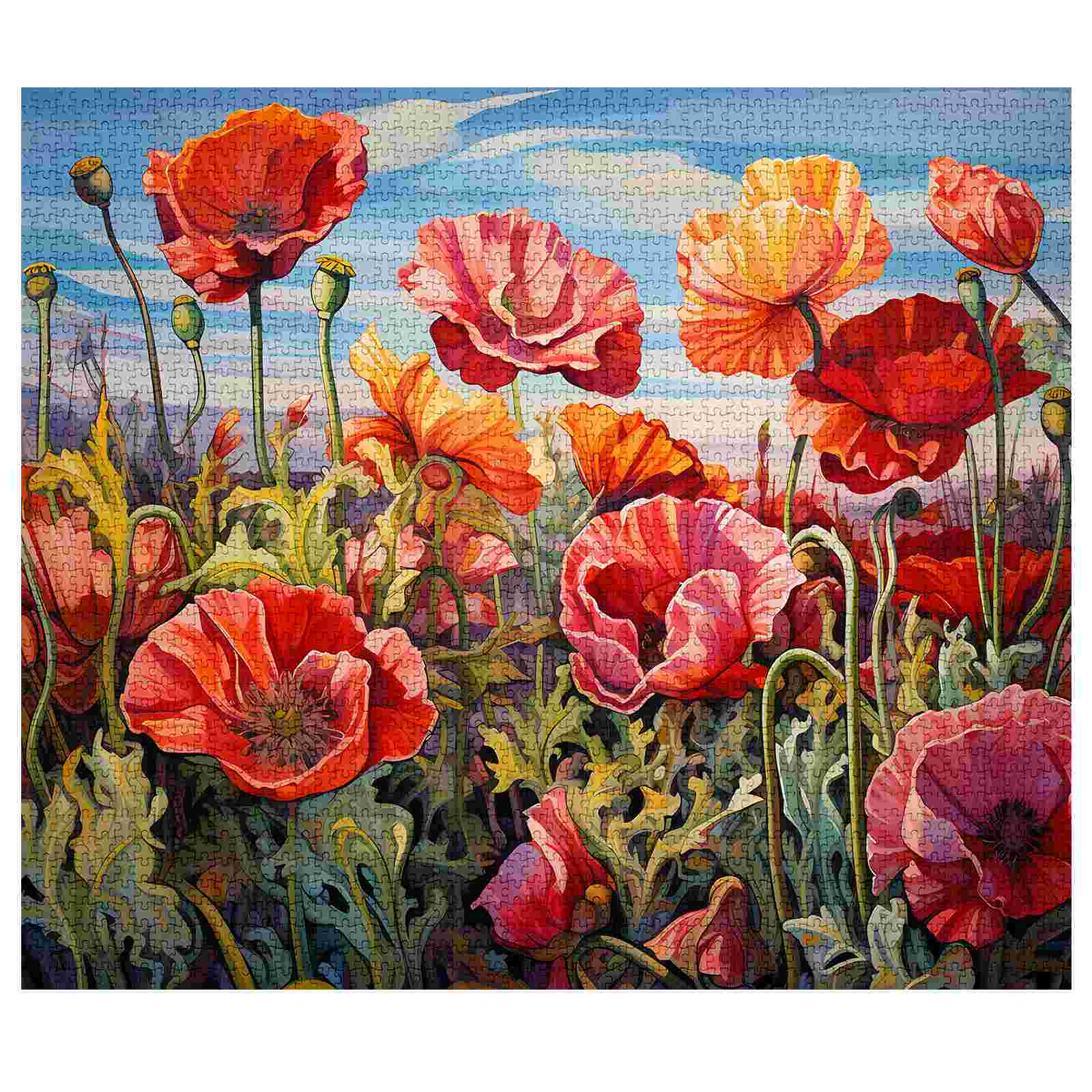 tucocoo-poppy-field-puzzle-1000-teile-mohnfeld image 2