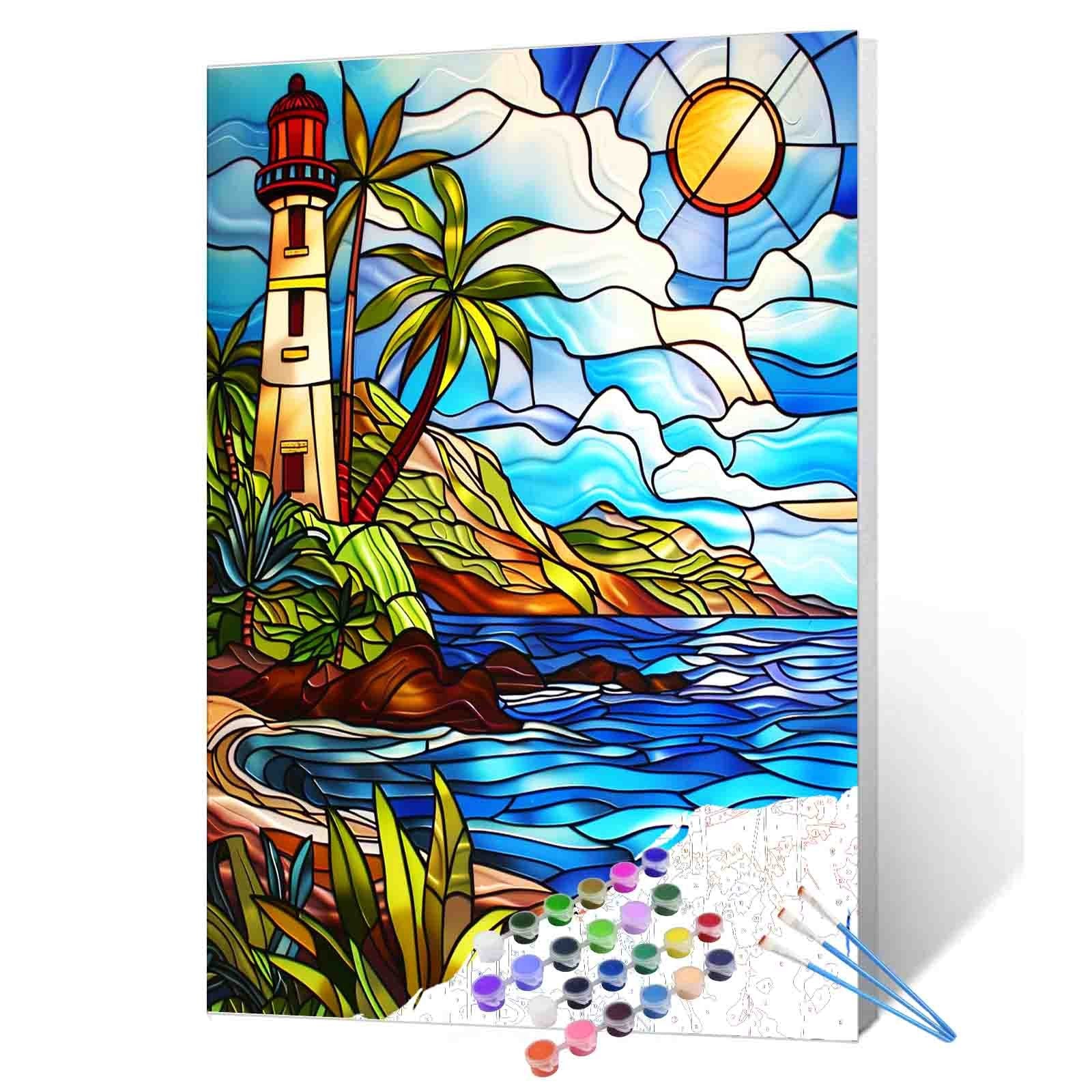 tucocoo-lighthouse-coastline-malen-nach-zahlen-ohne-rahmen-40x50 image 1