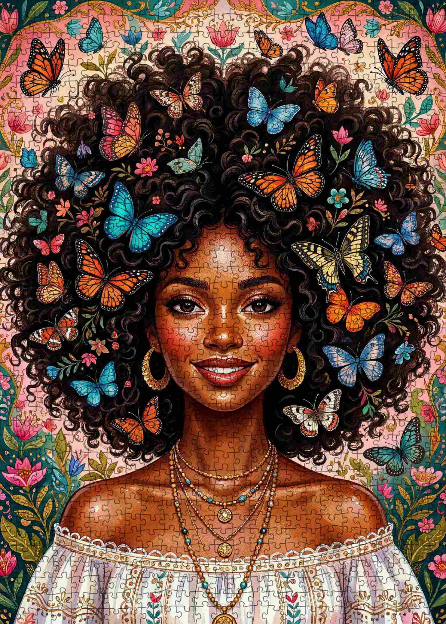 tucocoo-jigsaw-butterfly-crown-beauty-puzzle-1000-teile-frau image 2