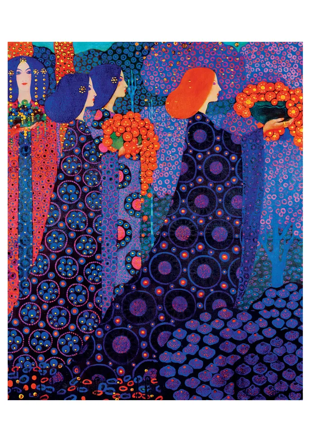 pomegranate-blank-notecards-zecchin-klappkarte-procession-of-princesses image 1