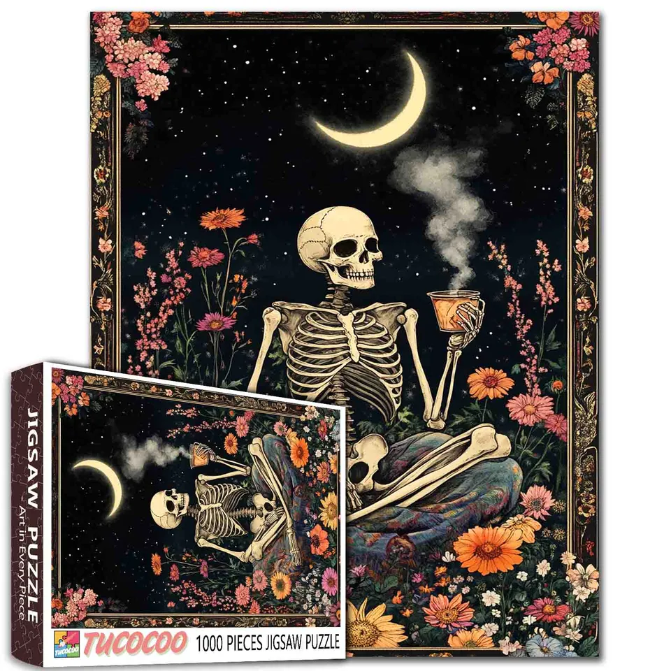 tucocoo-moonlit-skeleton-puzzle-1000-teile-mond image 1