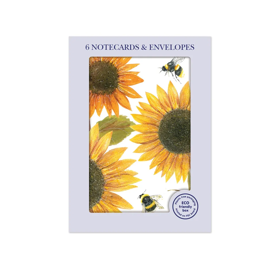 otter-house-sunflowers-mini-notizkarten-6er-blumen-bienen image 1
