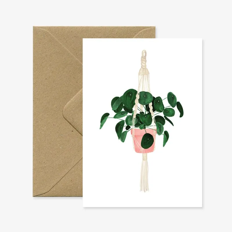 all-the-ways-to-say-greeting-cards-pilea-gru-karte-a6-botanik image 1