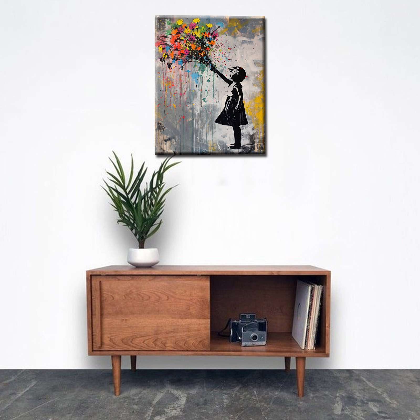 tucocoo-girl-bouquet-graffiti-leinwandbild-30x40cm-blumen image 2