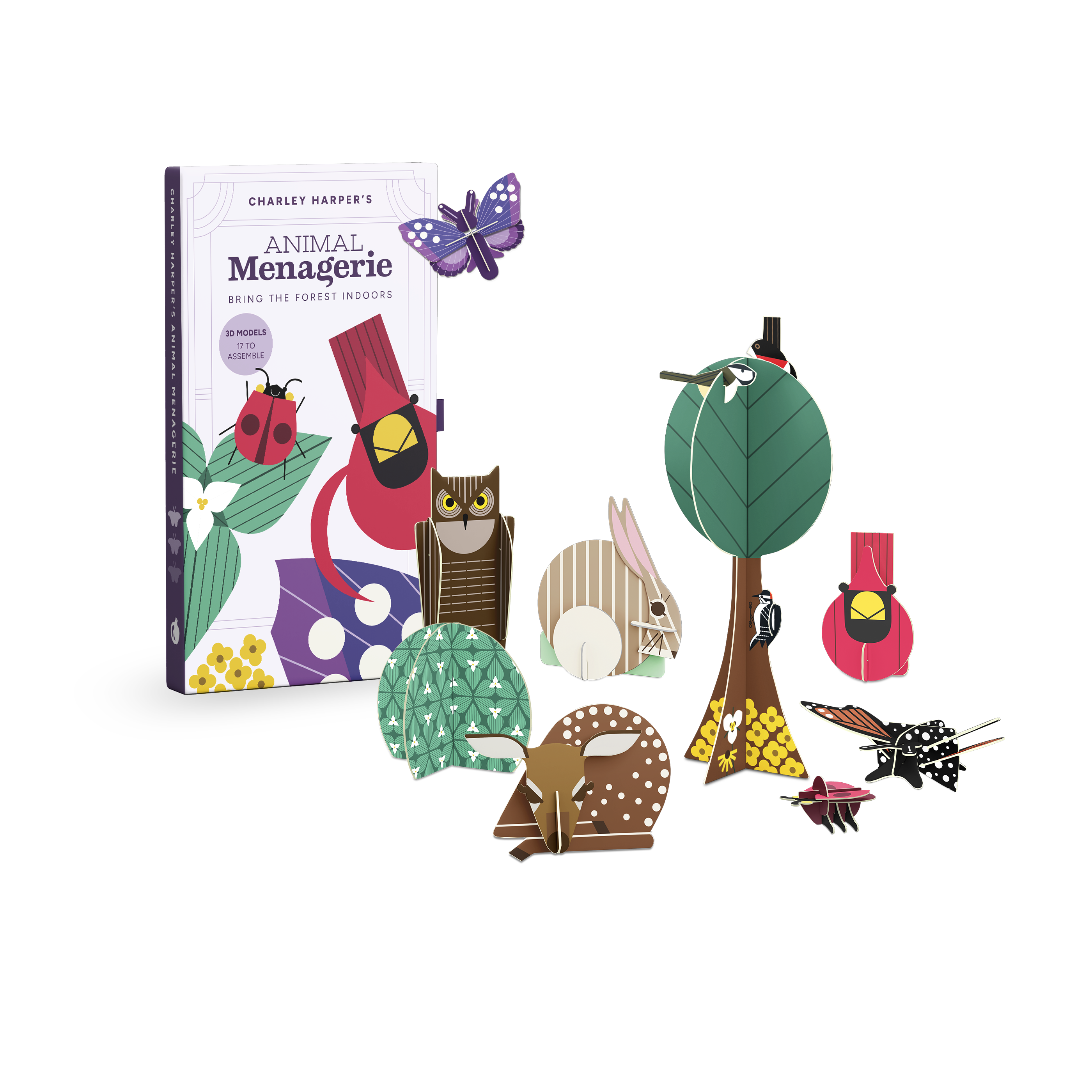 pomegranate-charley-harper-menagerie-geschenkbox-tiere image 1
