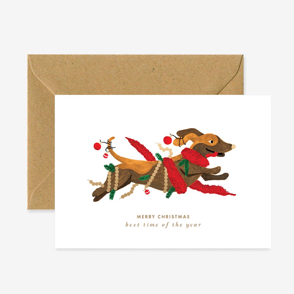 all-the-ways-to-say-christmas-dog-weihnachtskarte-dackel-a6 image 1