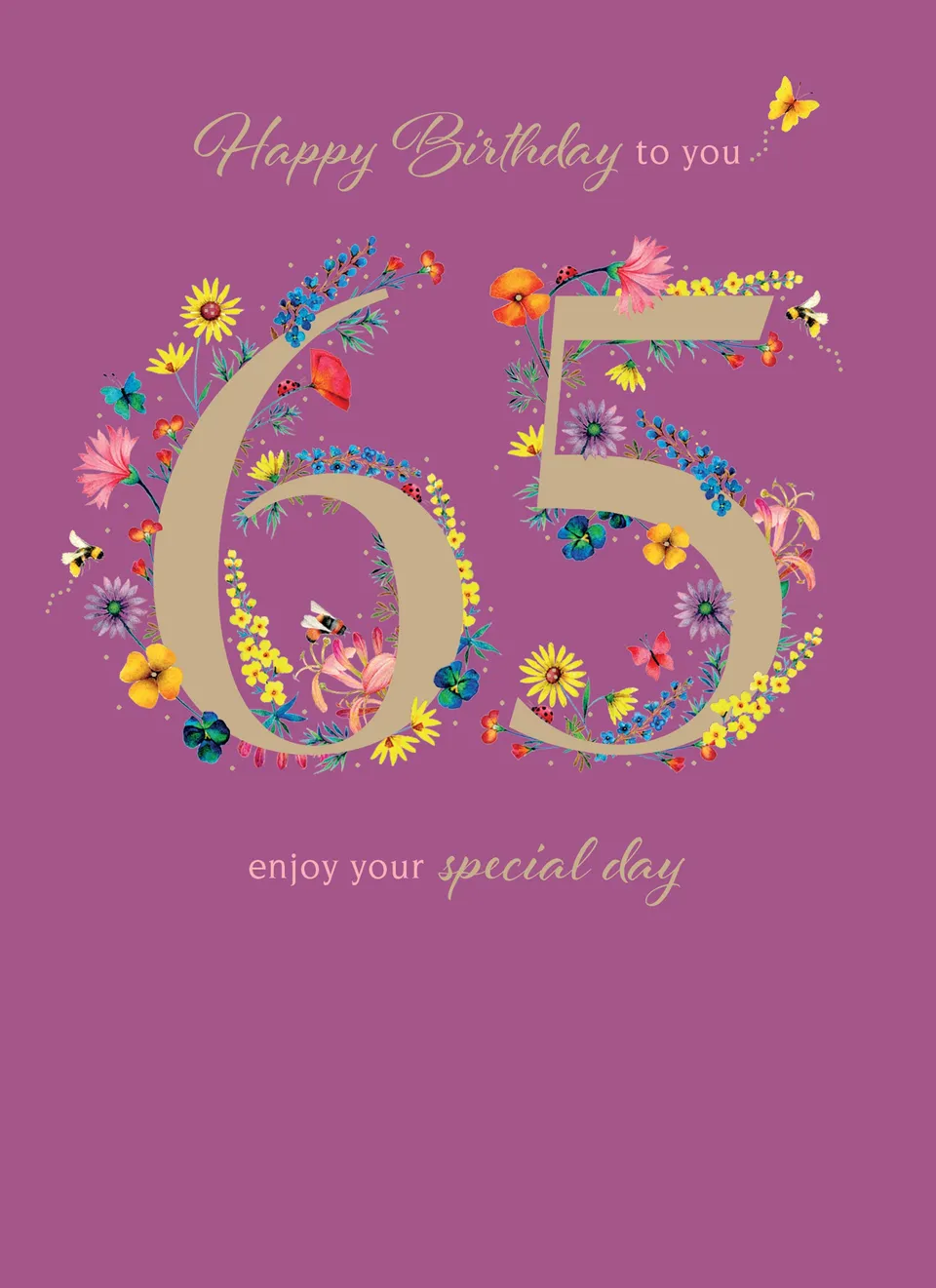otter-house-age-to-celebrate-65-geburtstagskarte-blumen image 1