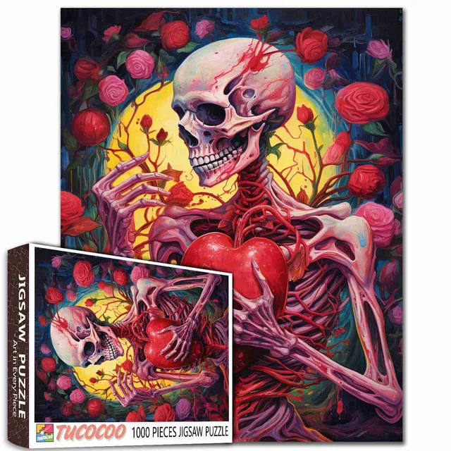 tucocoo-skeleton-heart-embrace-puzzle-1000-teile-gothic image 1